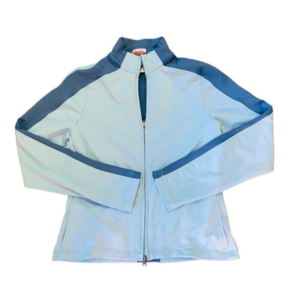 Danskin Retro Style Tape Stripes Track Jacket Size S Blue Activewear Casual Gym - Picture 6 of 16